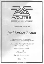 Avolites Level 1 Certificate