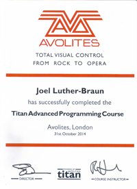 Avolites Level 2 Certificate